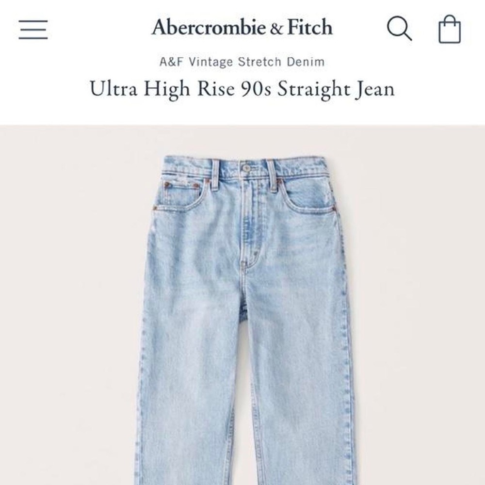 Abercrombie and Fitch Ultra High Rise 90s Straight Jeans.